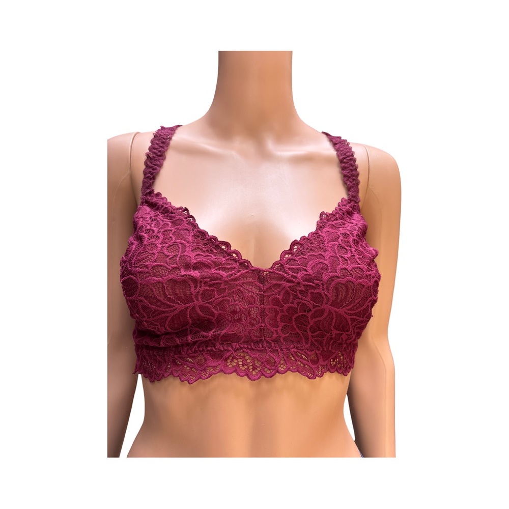 Xhilaration Elegant Lace Bralette - Burgundy XL